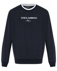 Dolce & Gabbana - Logo Embroidered Crewneck Sweatshirt - Lyst