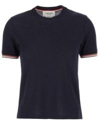 Thom Browne - Wool-Blend Trimmed T-Shirts - Lyst