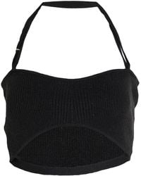 Jacquemus - Solid-Colored Knitted Cropped Tank Top - Lyst