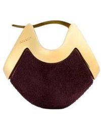 KHAITE - Lotus-Plated And Suede Drop Earrings - Lyst