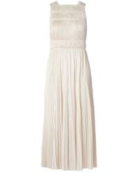 Ulla Johnson - A Long Dress Made Of Interwoven Fine Pleated Satin Fabric - Lyst
