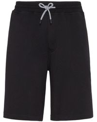 Brunello Cucinelli - Drawstring Straight Leg Bermuda Shorts - Lyst