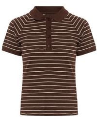 Samsøe & Samsøe - Samia Striped Buttoned Polo Top - Lyst