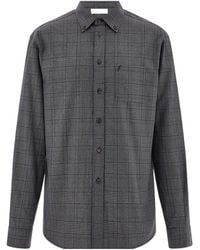 Ferragamo - Ferragamo Embroidered Checked Oxford Shirt - Lyst