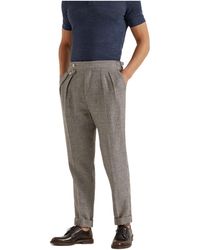 Brunello Cucinelli - Prince Of Wales-Checked Trousers - Lyst