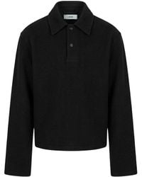 Rier - Collared Long-Sleeved Polo Shirt - Lyst