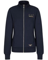 EA7 - Long-Sleeve Zip-Up Sweatshirt - Lyst