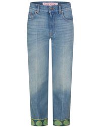 Valentino - Denim Trousers With Belt Loops - Lyst