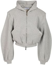 The Attico - The Cropped Zip-Up Hoodie - Lyst