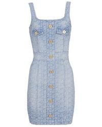 Balmain - All-Over Monogram Dress - Lyst