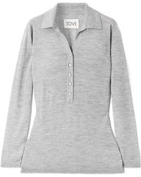 TOVE - Austine Wool And Silk-Blend Polo Shirt - Lyst