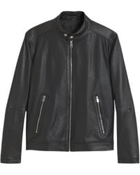 BOSS - Boss Zip-Up Leather Jacket - Lyst