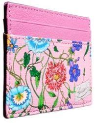 Gucci - Flora-Motif Card Case - Lyst