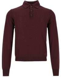 Emporio Armani - Polo Collar Knitted Sweater - Lyst