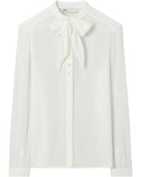 Tory Burch - Georgette Bow Blouse - Lyst