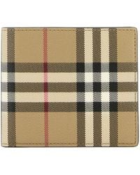 Burberry - Check Pattern Bi-Fold Wallet - Lyst