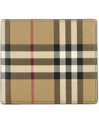Burberry - Check Pattern Bi-Fold Wallet - Lyst