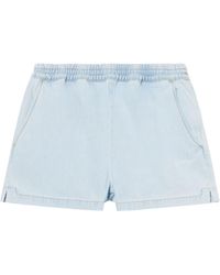Off-White c/o Virgil Abloh - Logo-Print Denim Shorts - Lyst