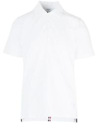 Thom Browne - Classic Pique Stripe Relaxed Polo Shirt - Lyst