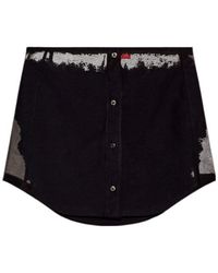 DIESEL - O-Malvy Curved Hem Mini Skirt - Lyst