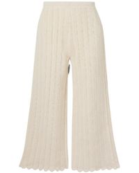 Altuzarra - Crop Ribbed Knitted Flared Pants - Lyst