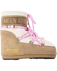 Moon Boot - Off- Color-Blocked Suede Snow Boots - Lyst