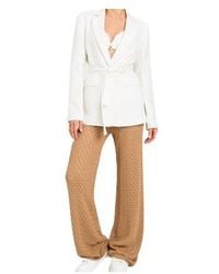Twinset - Pointelle-Knit Wide-Leg Trousers - Lyst