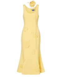 Leo - Emily Floral-Appliqué Midi Dress - Lyst