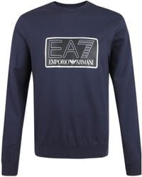 EA7 - Round-Necked Logo Sweater - Lyst