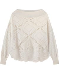 Ermanno Scervino - Lace-Trimmed Sweater - Lyst