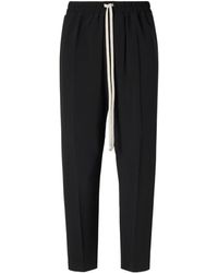 Rick Owens - Drawstring Elastic Waist Tapered Cropped Pants - Lyst