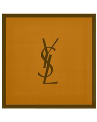 Saint Laurent - Mulberry Silk Twill Square Scarf - Lyst