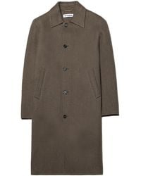 Jil Sander - Diagonal-Weave Single-Breasted Coat - Lyst