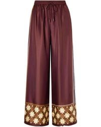 ALÉMAIS - Wilson Silk-Twill Wide-Leg Pants - Lyst