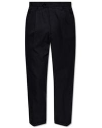 AllSaints - Cotton-Wool Pleated Straight-Leg Trousers - Lyst