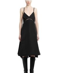 Sacai - V-Neck Sleeveless Midi Dress - Lyst