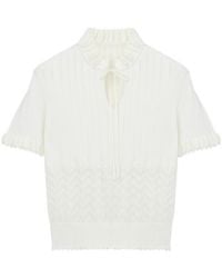 McQueen - Pointelle Knit Top - Lyst