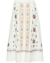 Weekend by Maxmara - Long Embroidered Cotton Skirt - Lyst