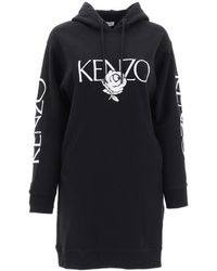 KENZO - Logo Printed Sweater Dress - Lyst