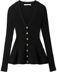 Jason Wu - Ribbed-Knit Peplum Cardigan - Lyst