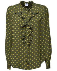 Aspesi - Polka Dot Viscose Crepe Shirt - Lyst
