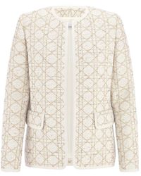 Dior - Patterned Collarless Jacket - Lyst