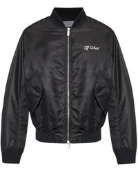 Off-White c/o Virgil Abloh - Logo Embroidered Bomber Jacket - Lyst