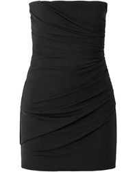 Alex Perry - Strapless Gathered Stretch-Mesh Mini Dress - Lyst