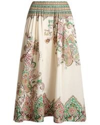 Etro - Floral Printed Midi Skirt - Lyst
