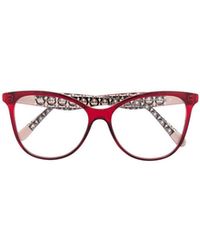 Ferragamo - Round-Frame Logo-Plaque Glasses - Lyst