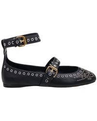 Isabel Marant - Ylza Studded Ankle-Strap Ballet Flats - Lyst