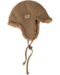 Miu Miu - Wool, Cashmere And Shearling Trapper Hat - Lyst