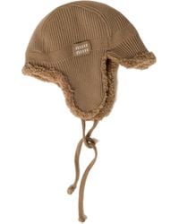 Miu Miu - Wool, Cashmere And Shearling Trapper Hat - Lyst