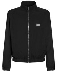 Dolce & Gabbana - Branded Tag Zipped Jacket - Lyst